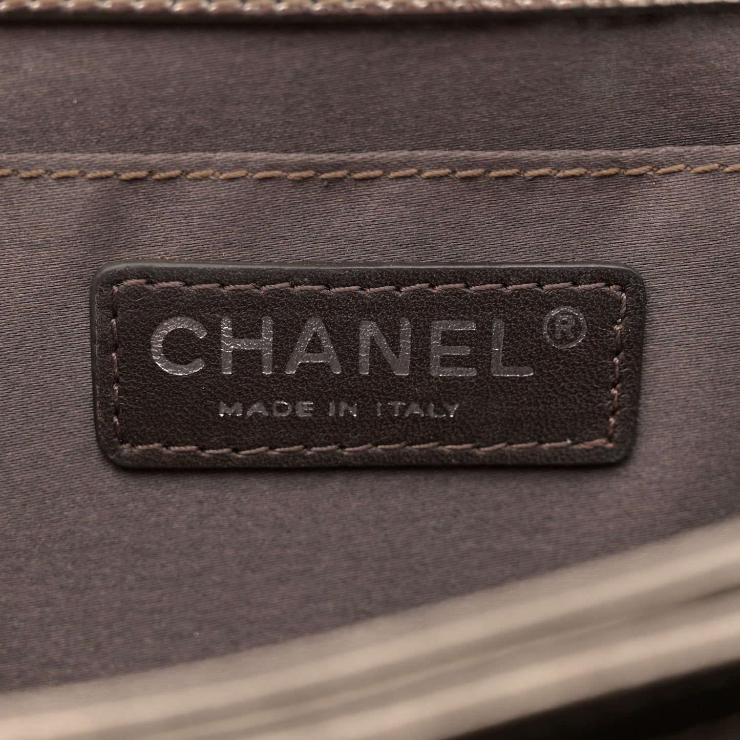 Metallic Crackled Calfskin Quilted Jumbo Clams Pocket Flap Dark Silver