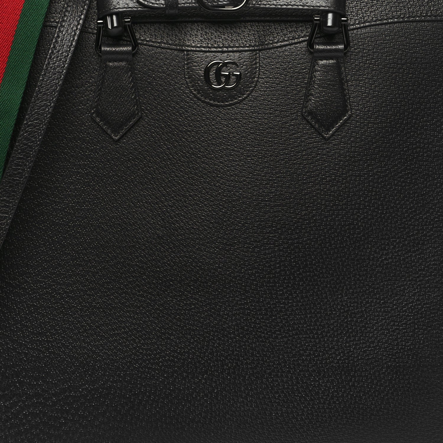 Gucci Textured Dollar Calfskin Web Monochrome Large Diana Tote Bag Black 9 of 13