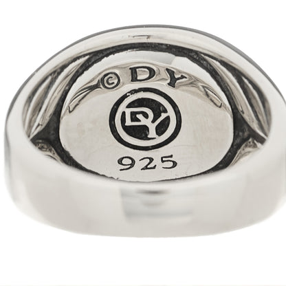 David Yurman Sterling Silver Onyx Exotic Stone Signet Ring 60 9 4 of 5