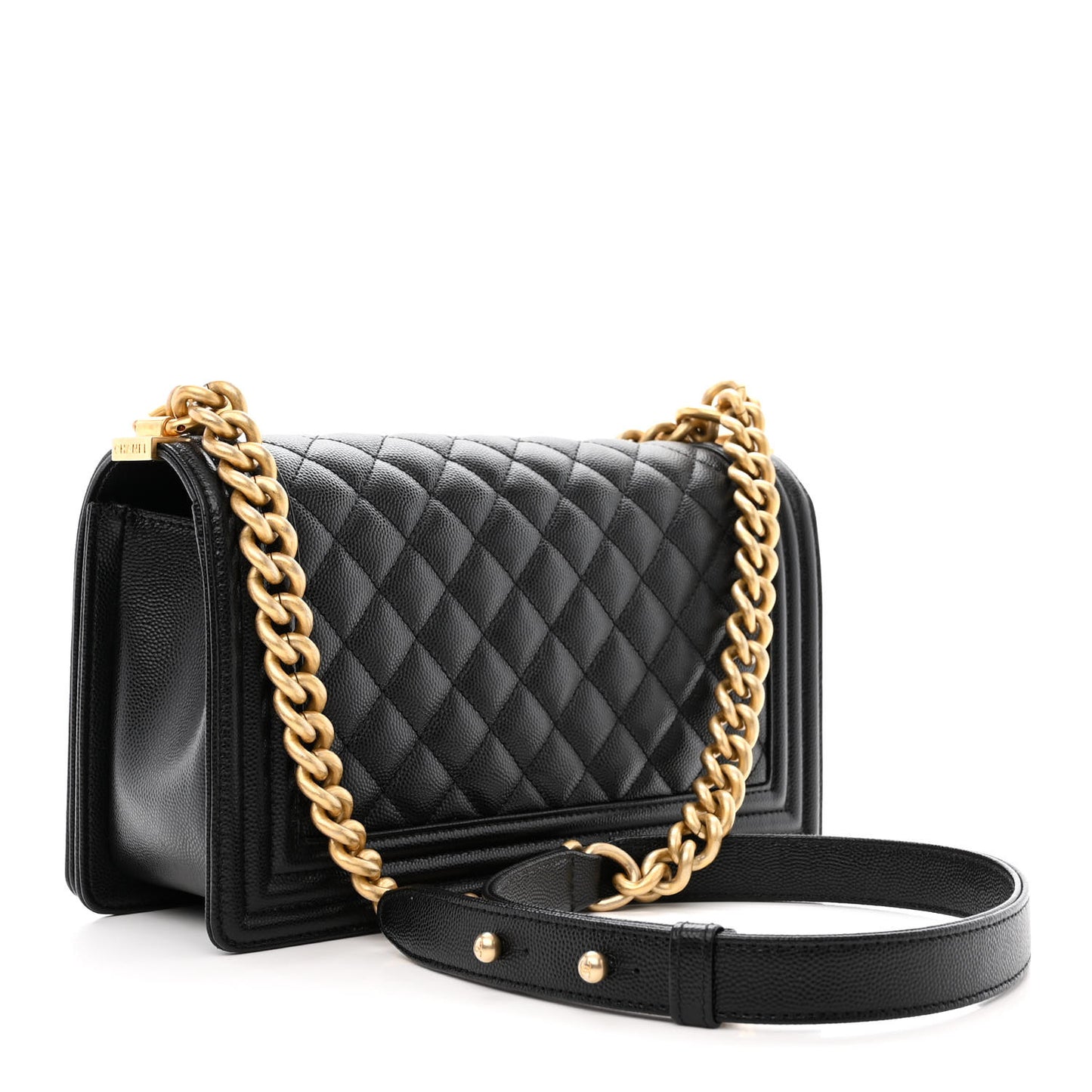 Caviar Quilted Medium Boy Flap Black