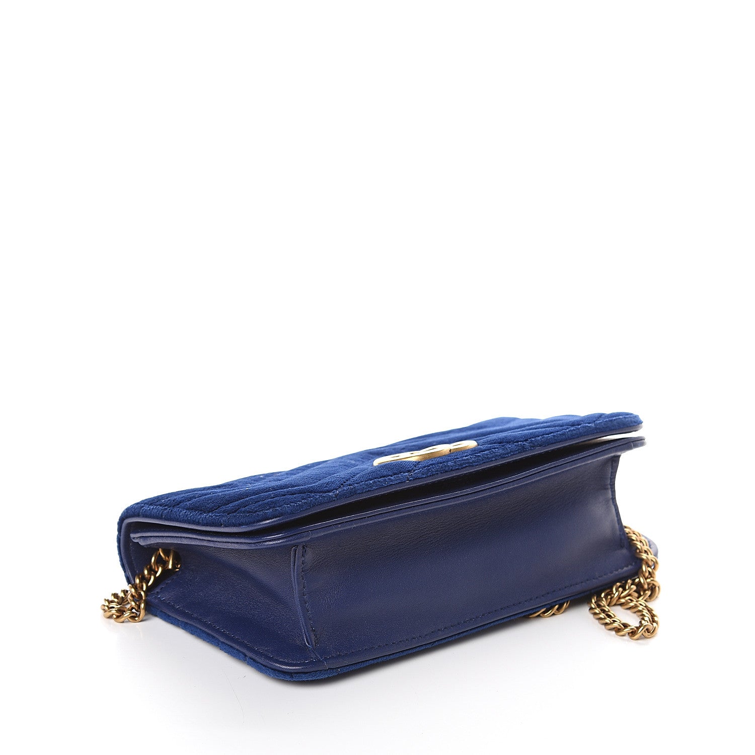 Gucci Velvet Matelasse GG Marmont Mini Bag Cobalt Blue 3 of 7