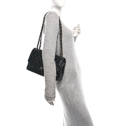 Chanel Patent Quilted Jumbo Double Flap Black 2 of 10
