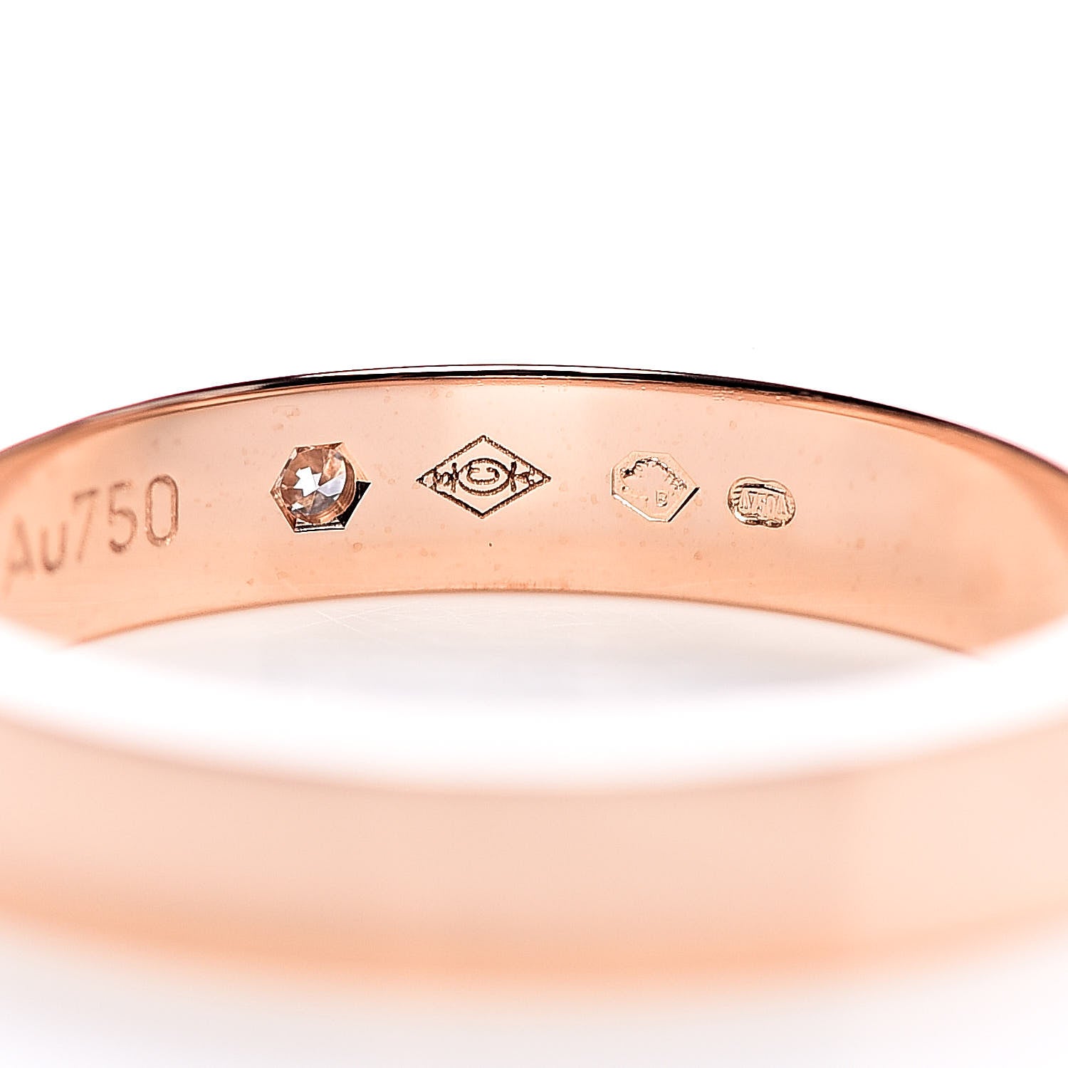 Cartier 18K Pink Gold Diamond 3mm C De Wedding Band Ring 48 4.5 6 of 6