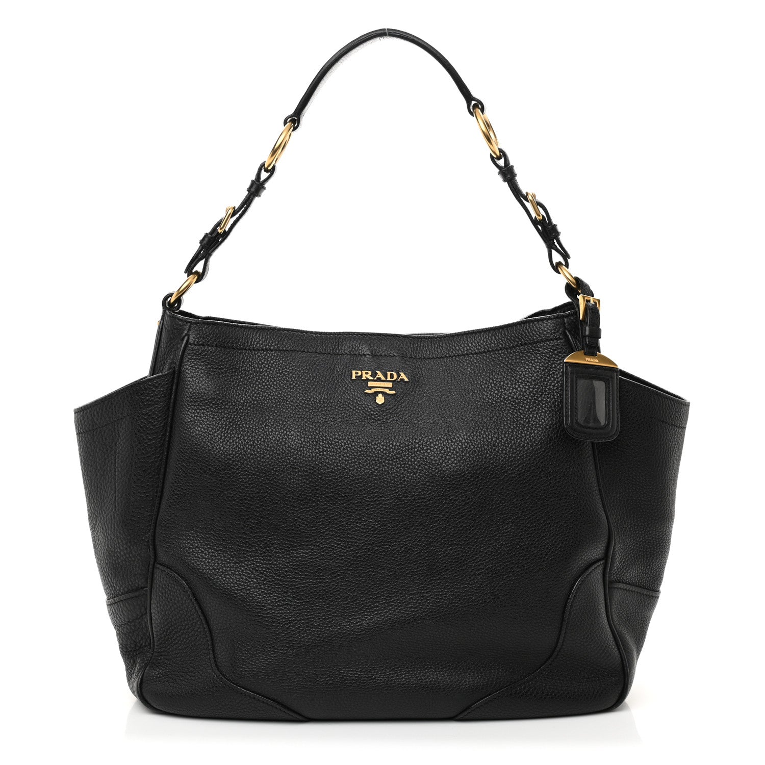 Prada Vitello Daino Shoulder Bag Black 1 of 10