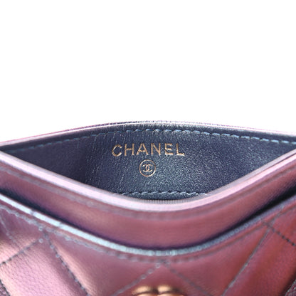 Chanel Iridescent Caviar Quilted Card Holder Dark Blue 6 of 8