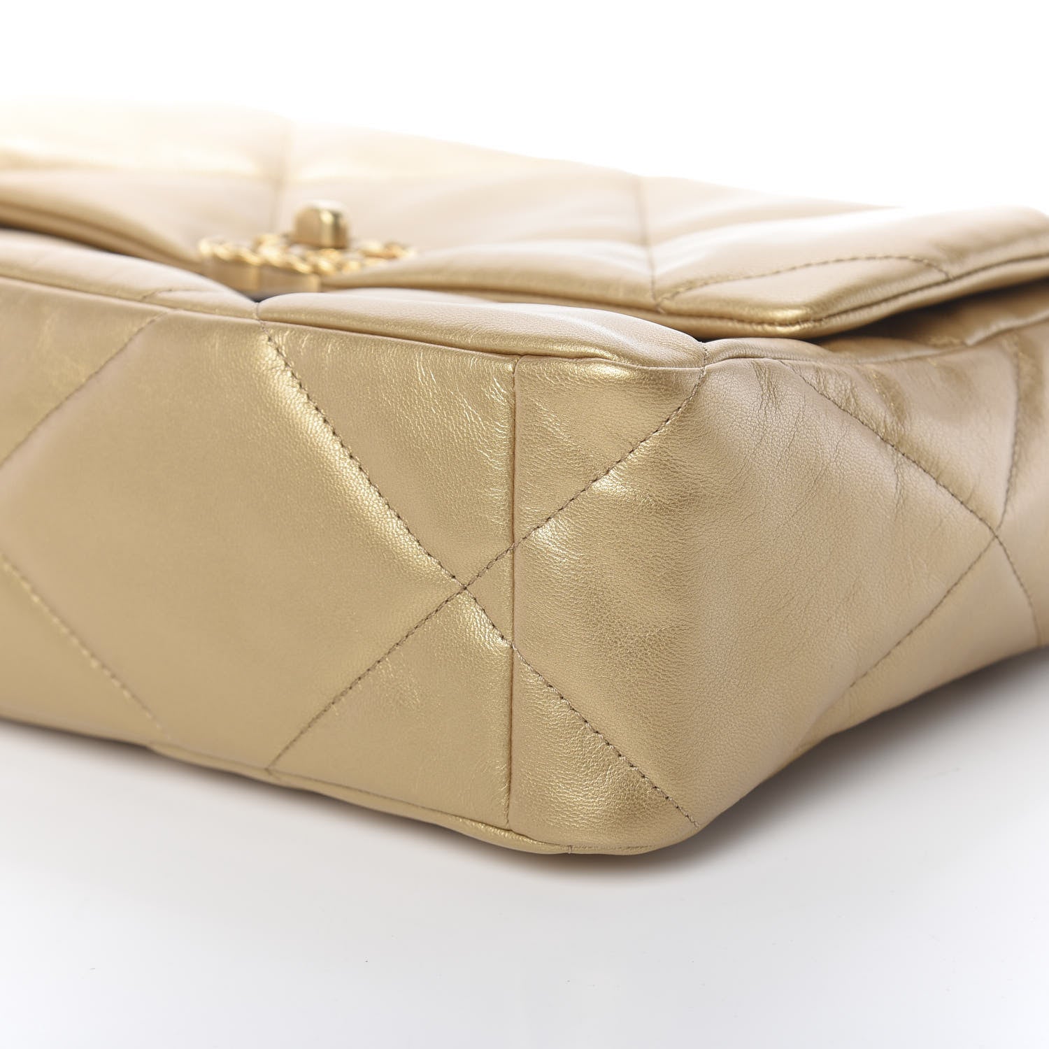 Chanel Metallic Goatskin Quilted Large 19 Flap Gold 9 of 11