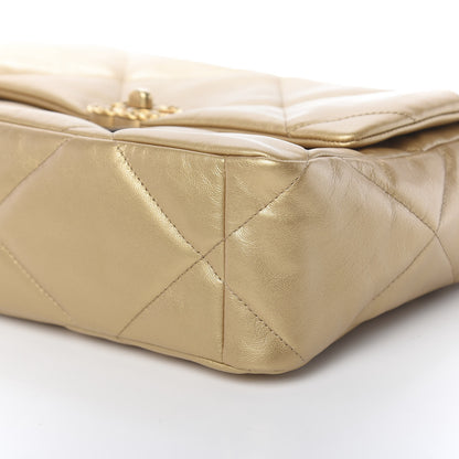 Chanel Metallic Goatskin Quilted Large 19 Flap Gold 9 of 11