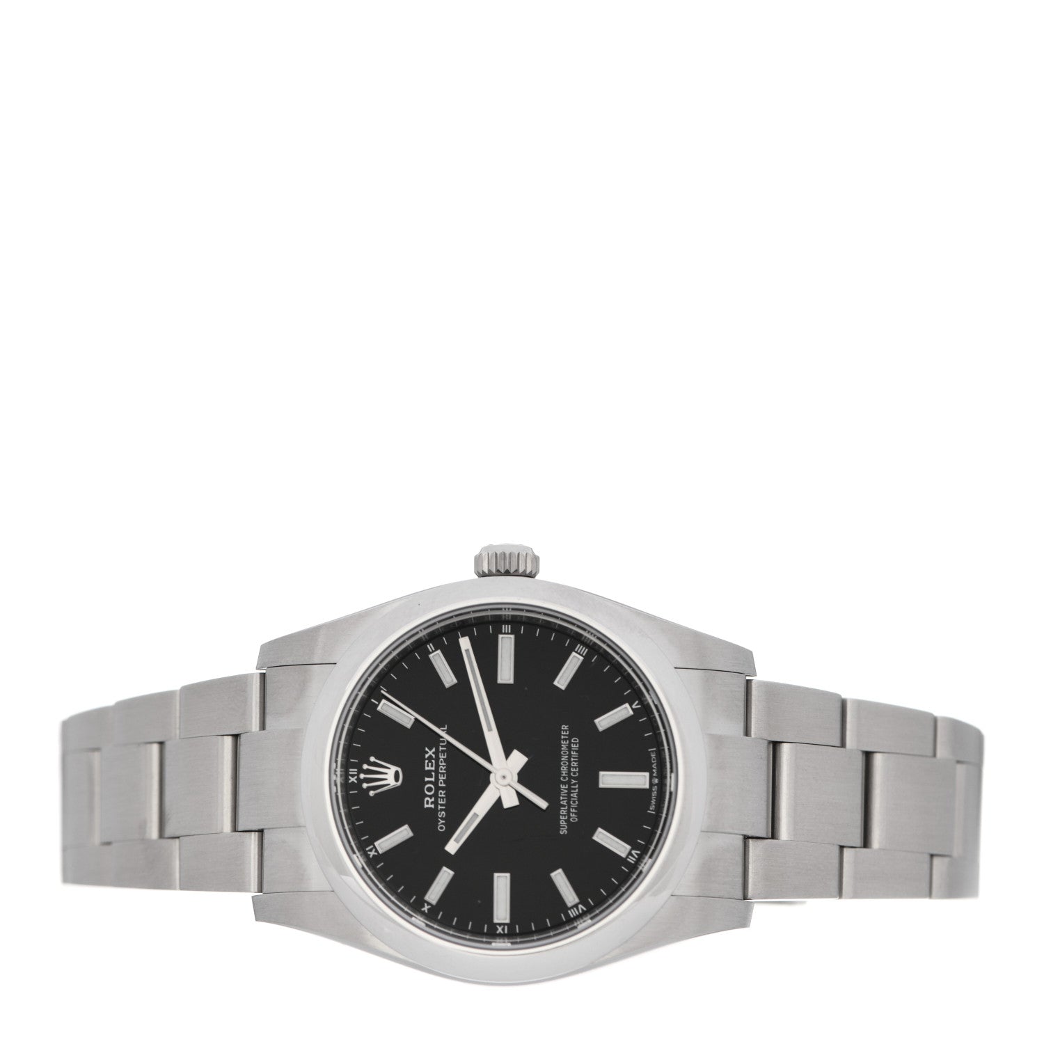 Rolex Stainless Steel 34mm Oyster Perpetual Watch Bright Black 124200 2 of 5