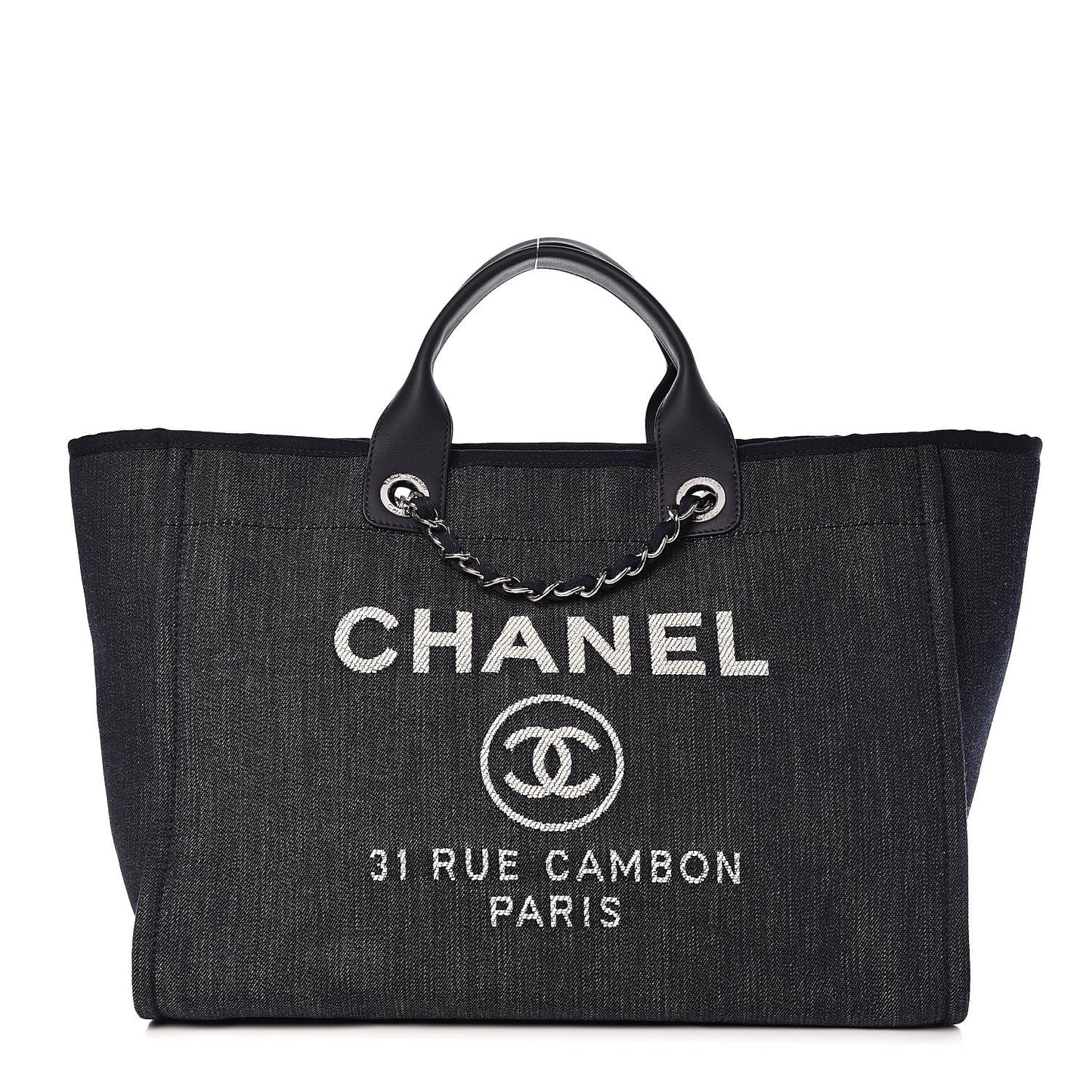 Denim Large Deauville Tote Dark Blue