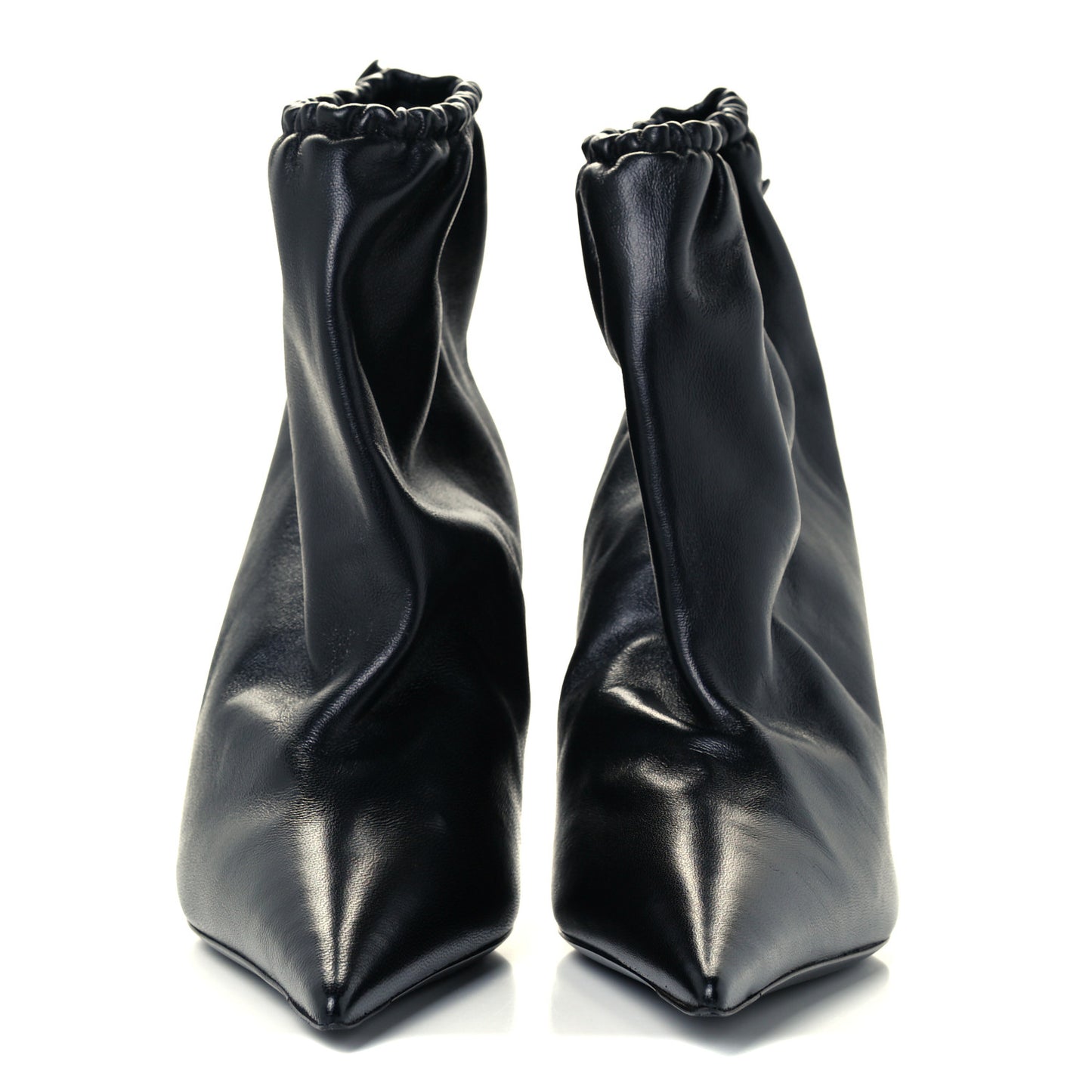 Smooth Nappa Scrunch Booties 38 Black