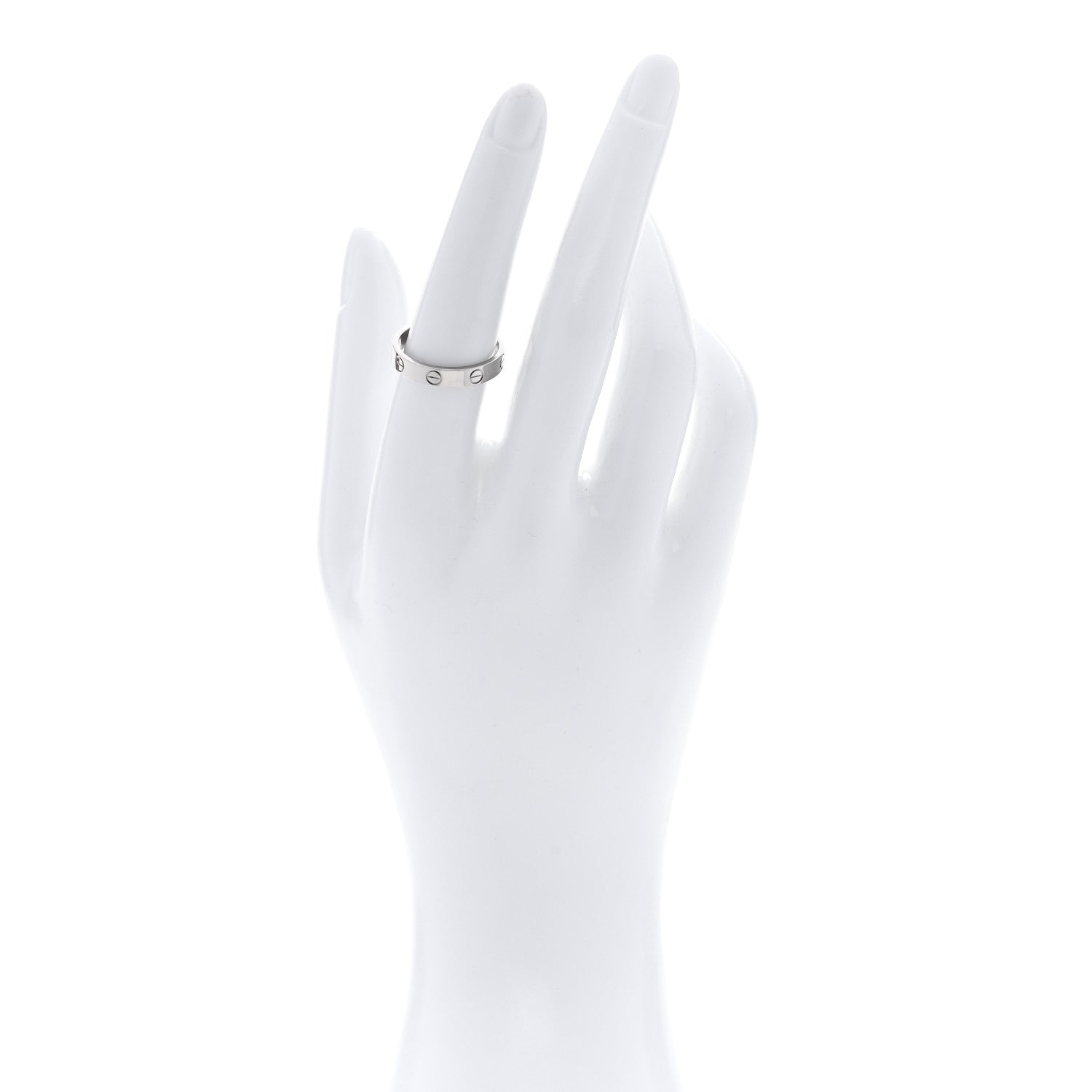 Cartier 18K White Gold 3.5mm LOVE Wedding Band Ring 55 7.25 2 of 4