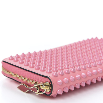 Christian Louboutin Calfskin Panettone Spiked Zip Around Wallet Pink 5 of 8
