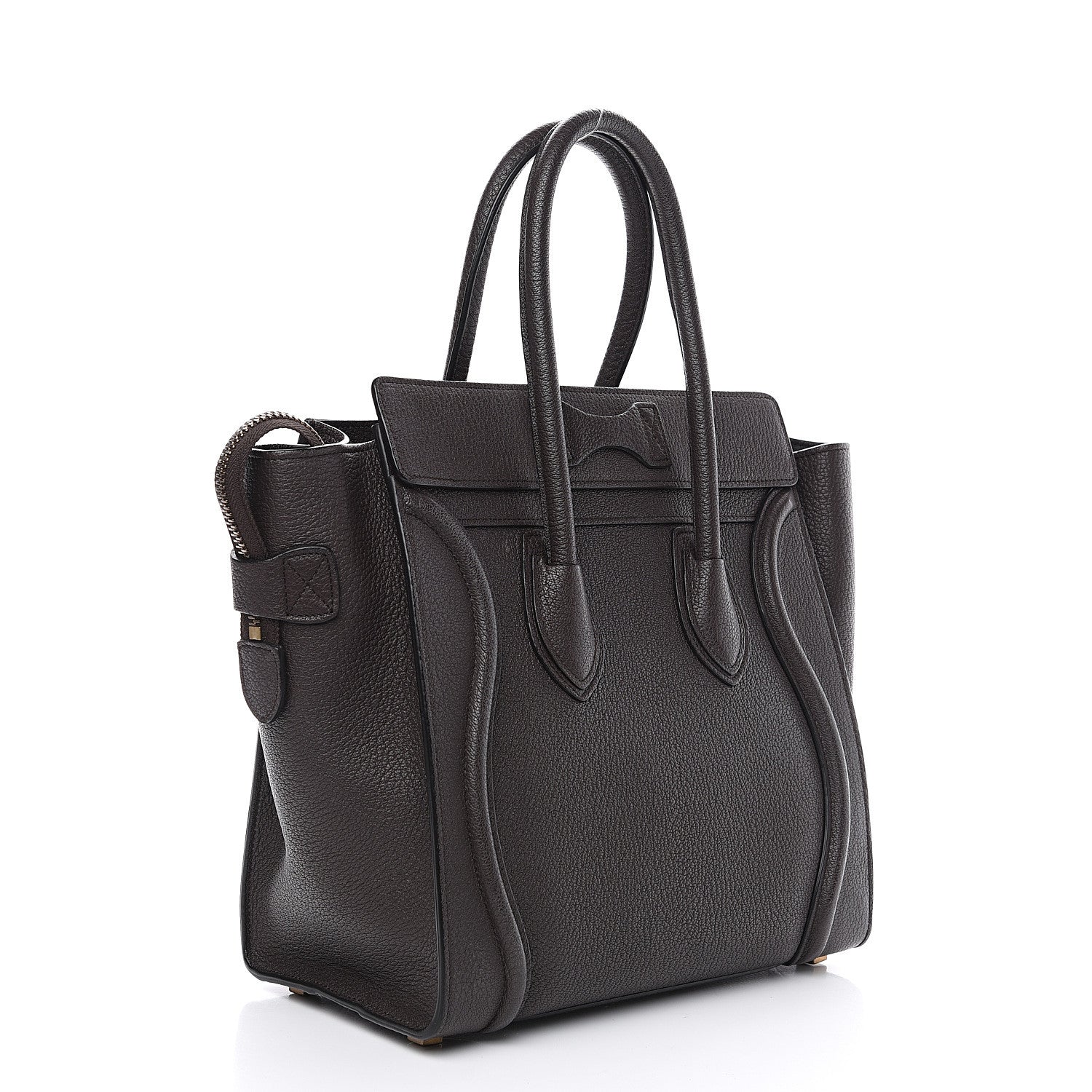 Celine Drummed Calfskin Micro Luggage Brown 2 of 8