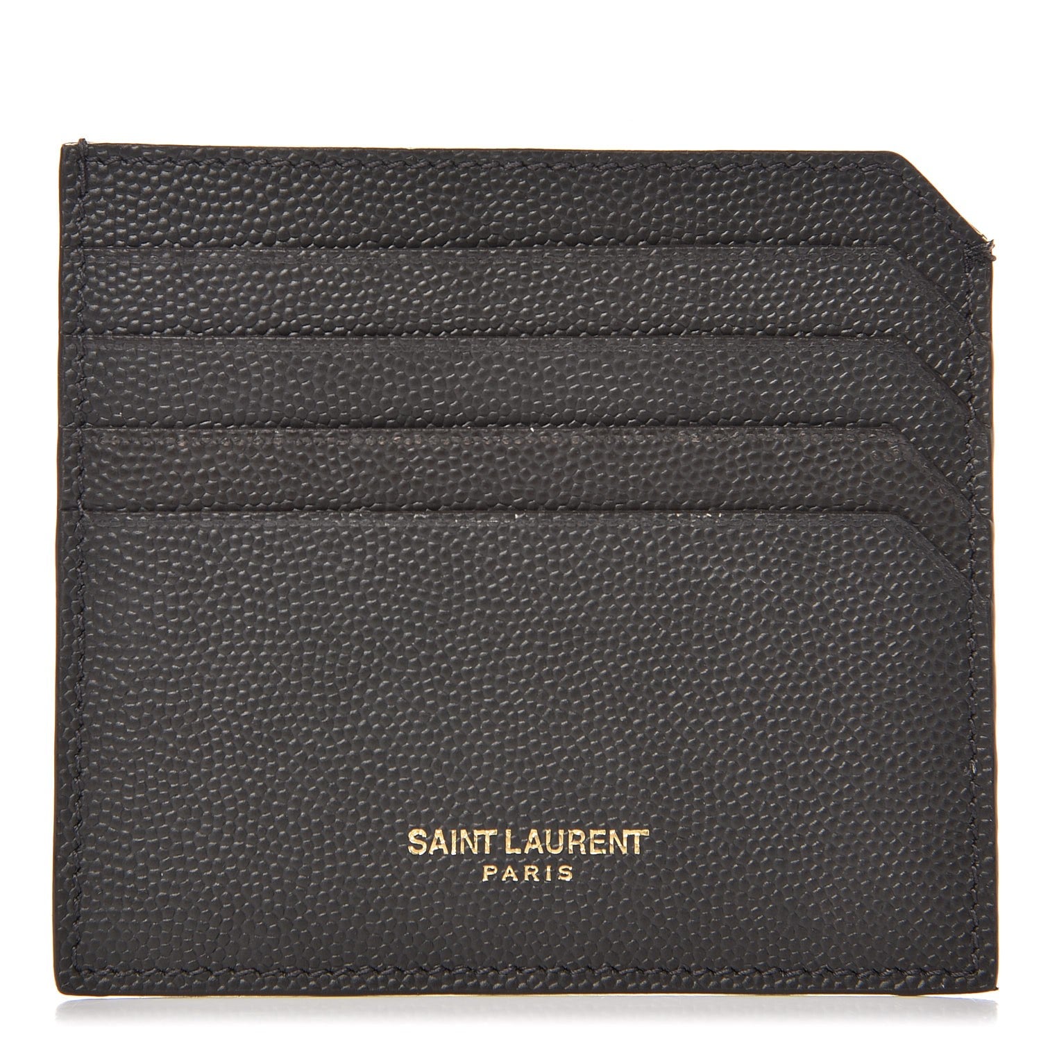 Saint Laurent Grain De Poudre Card Holder Dark Anthracite 1 of 11