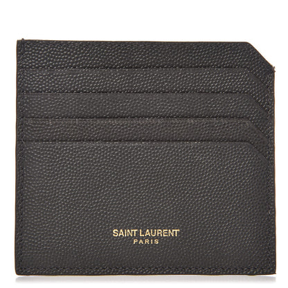 Saint Laurent Grain De Poudre Card Holder Dark Anthracite 1 of 11