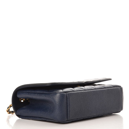 Chanel Caviar Quilted Small CC Filigree Flap Navy Black 4 of 8