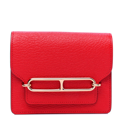 Hermes Chevre Mysore Roulis Slim Wallet Rouge De Coeur 1 of 8