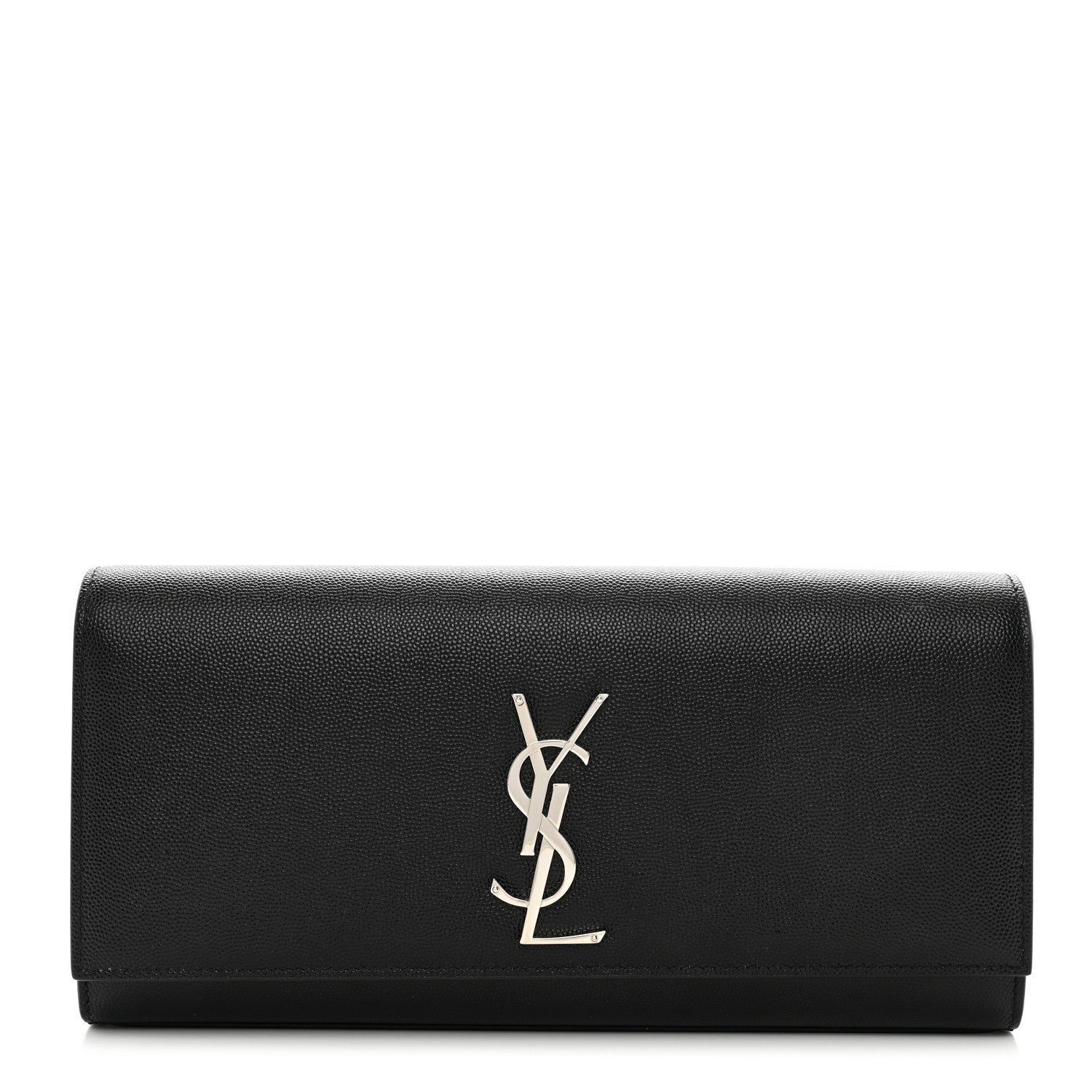 Saint Laurent Grain De Poudre Monogram Cassandre Clutch Black 1 of 8