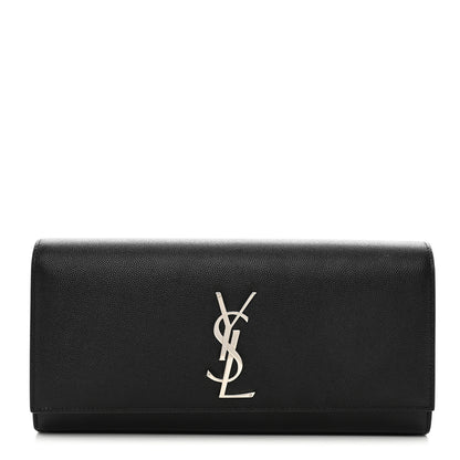 Saint Laurent Grain De Poudre Monogram Cassandre Clutch Black 1 of 8