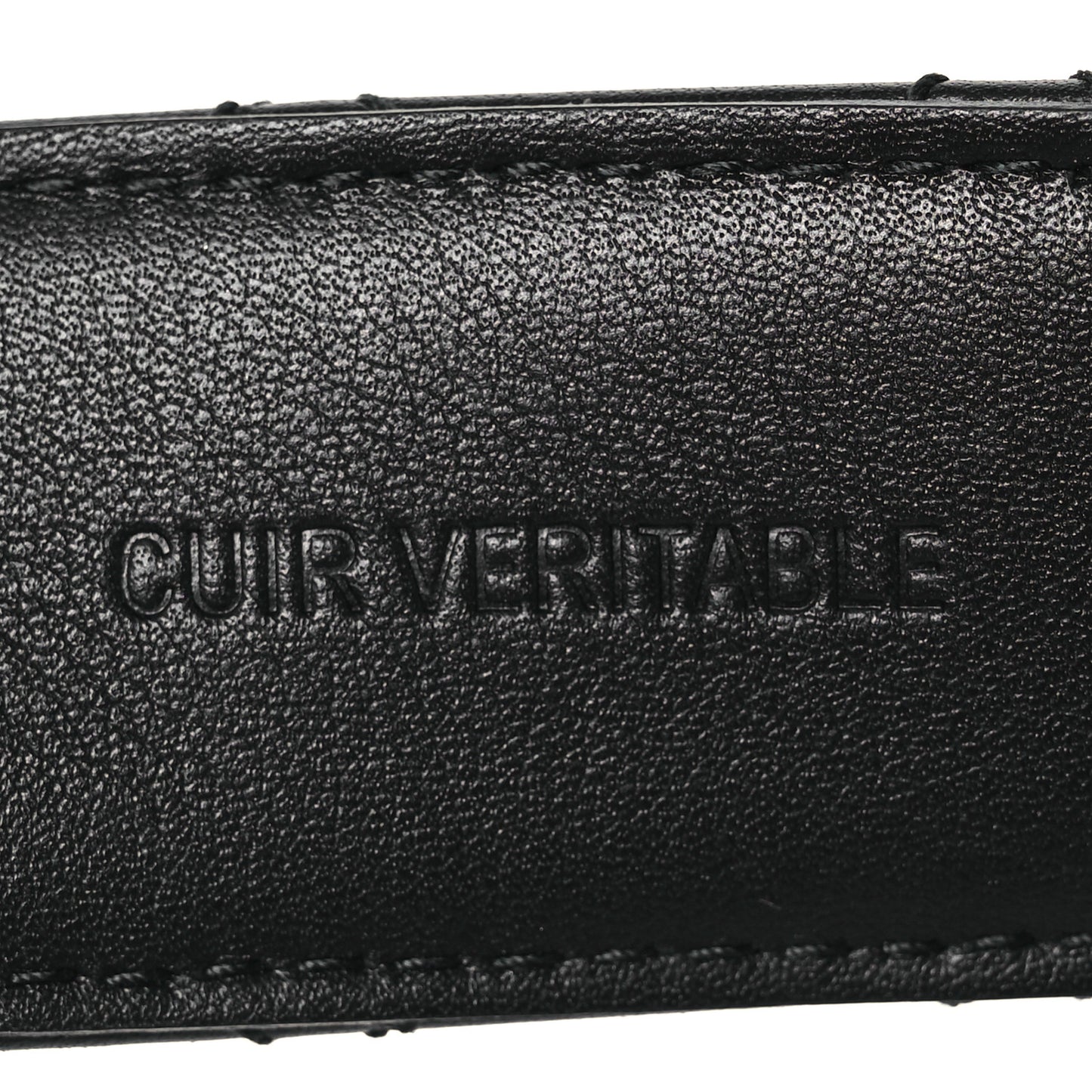 Lambskin Quilted CC Belt 90 36 Black Silvery