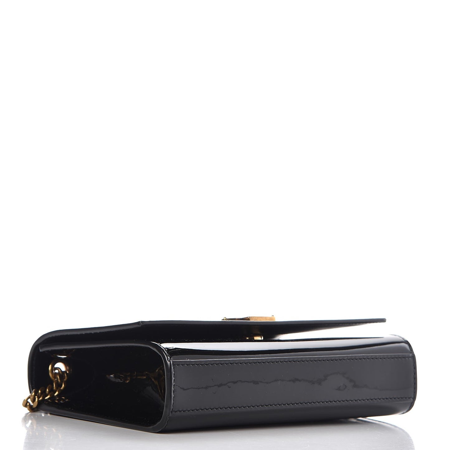 Patent Small Monogram Kate Satchel Black