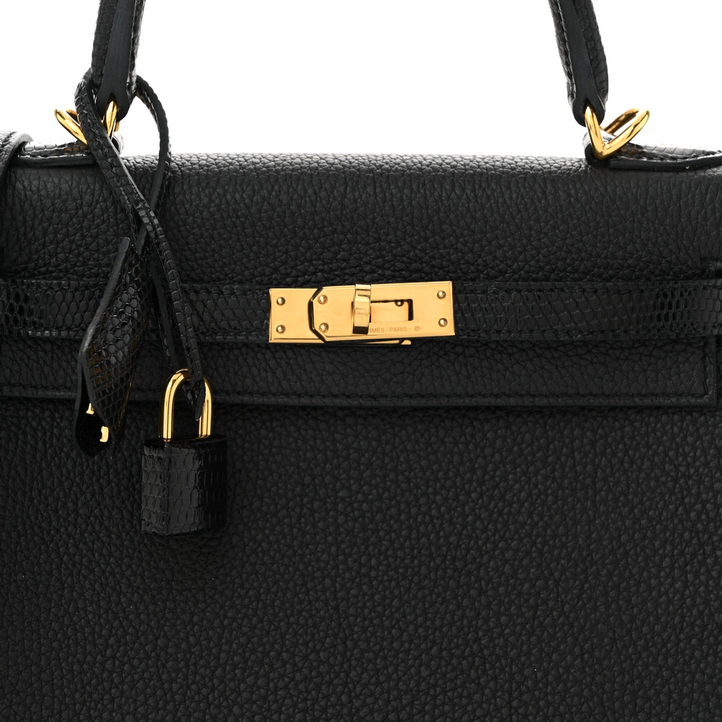 Togo Lizard Kelly Retourne Touch 25 Black Black