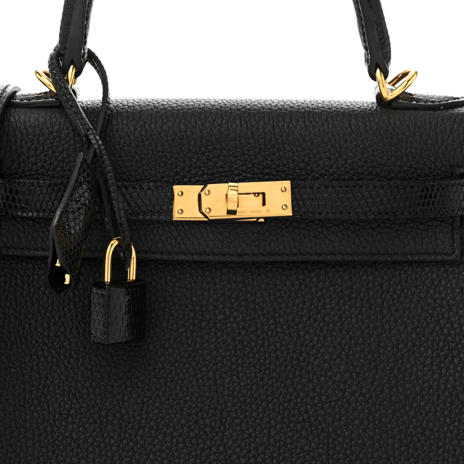 Hermes Togo Lizard Kelly Retourne Touch 25 Black Black 8 of 11