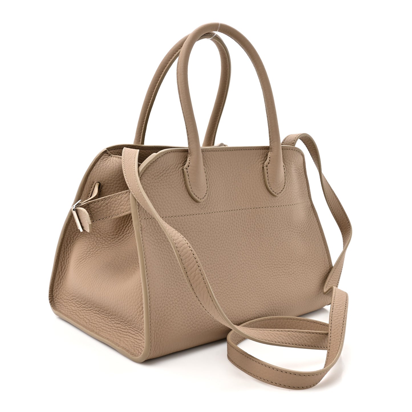 Grained Calfskin Soft Margaux 10 Bag Dark Taupe Dark Taupe
