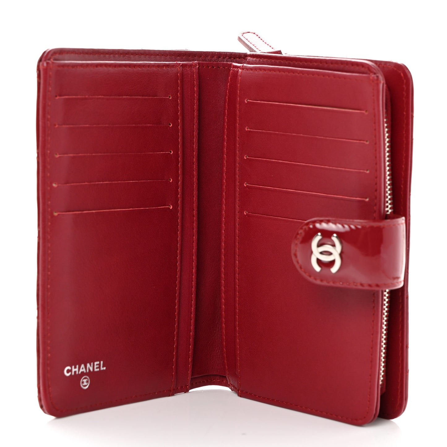 Patent CC French Wallet Red