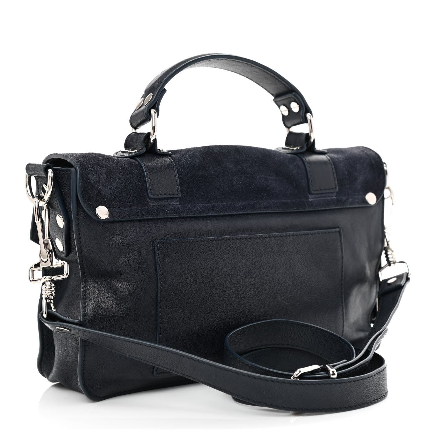 Proenza Schouler Calfskin SuedeTiny PS1 Satchel Dark Navy 3 of 9