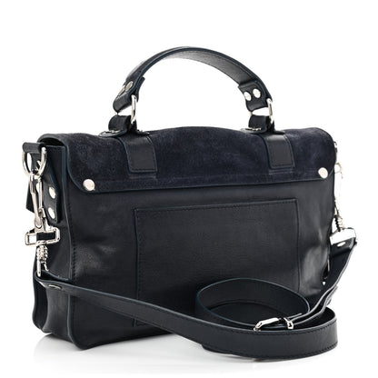 Proenza Schouler Calfskin SuedeTiny PS1 Satchel Dark Navy 3 of 9