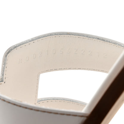 Hermes Box Calfskin Oran Sandals 37 White 8 of 8