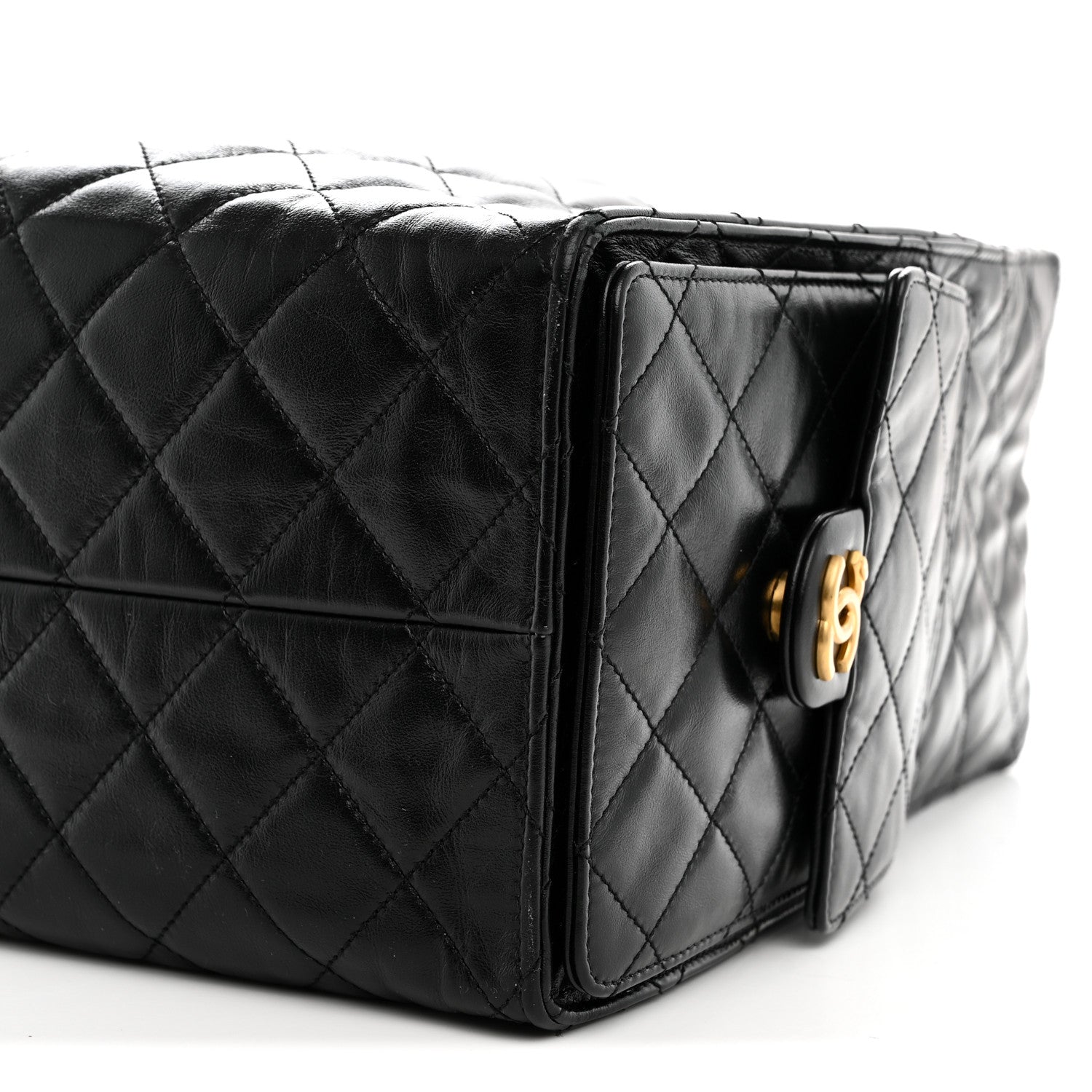 Chanel Shiny Crumpled Calfskin Quilted Medium Chanel 25 Handbag Black 10 of 10