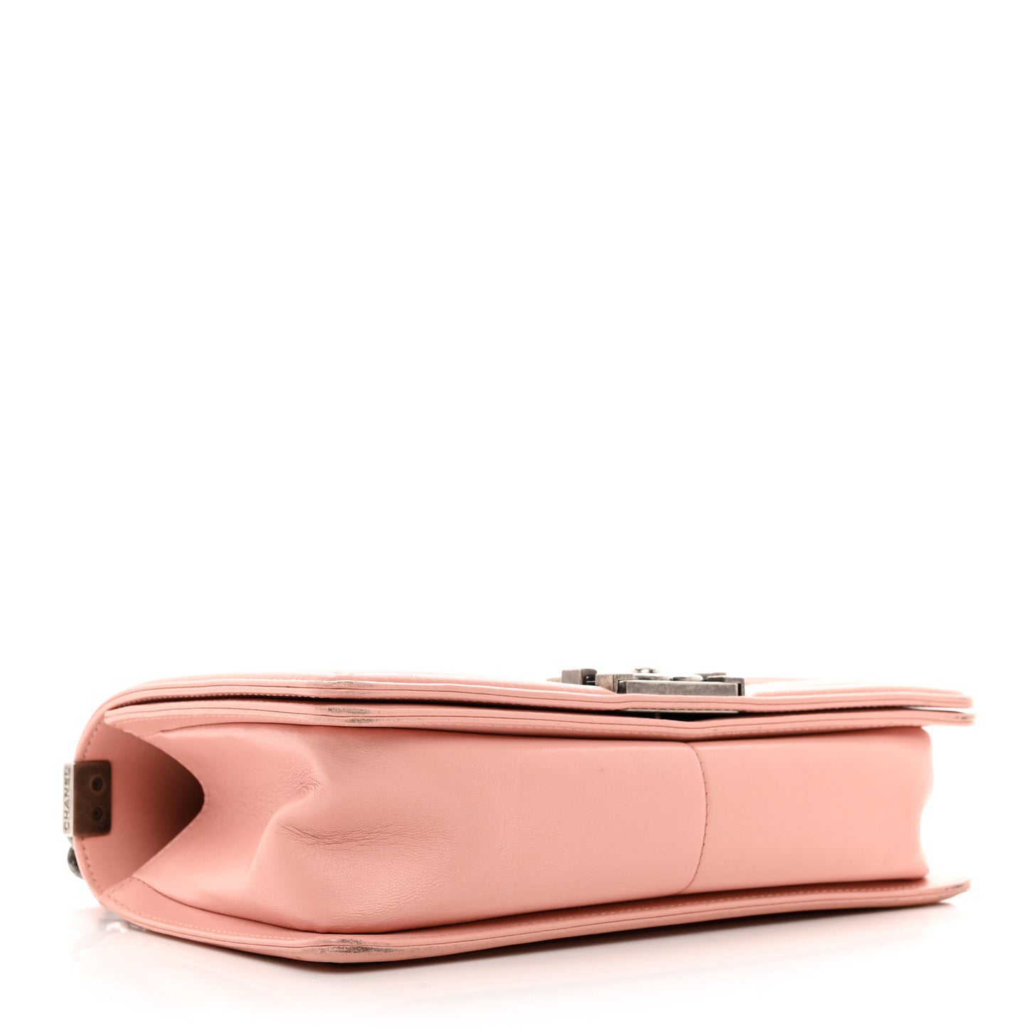 Calfskin Quilted Medium Boy Flap Light Pink