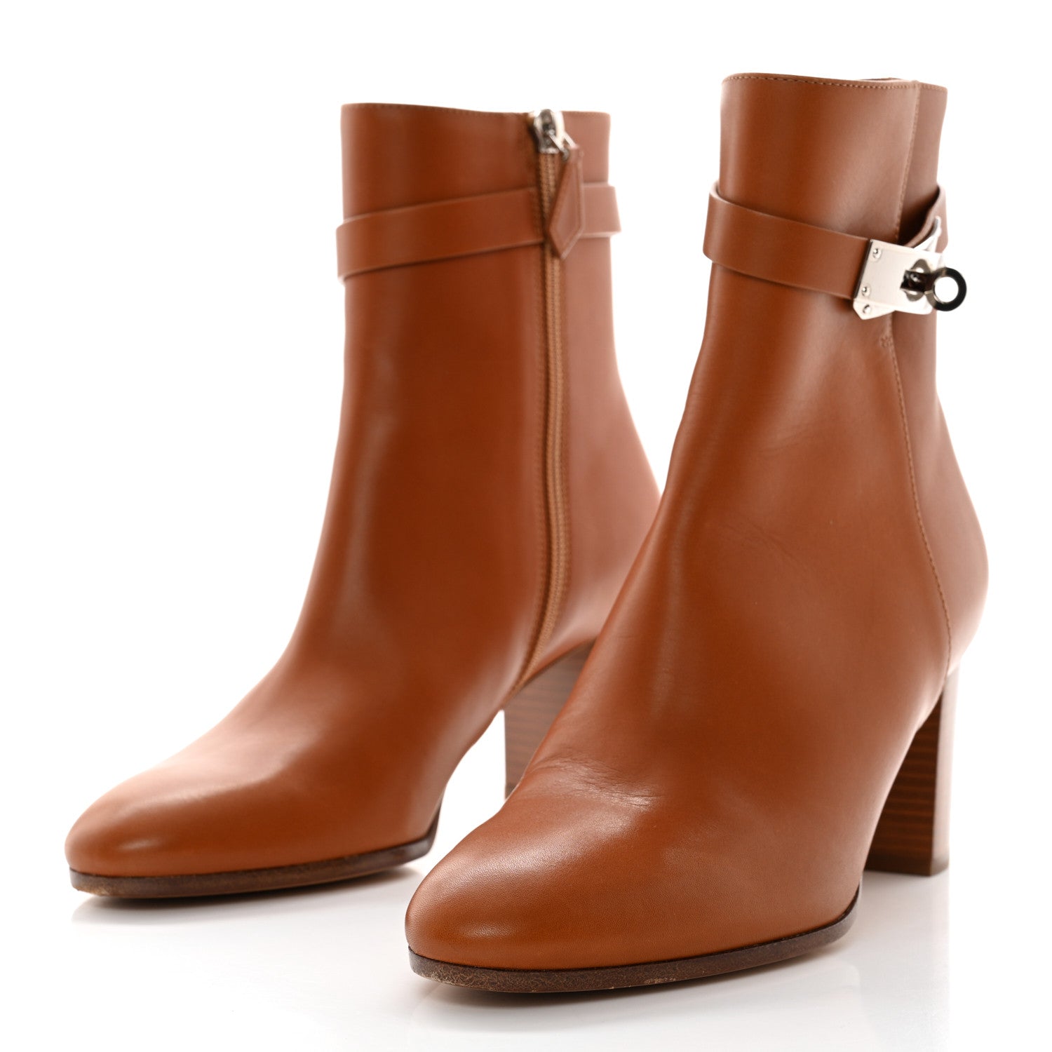 Hermes Calfskin Saint Germain Ankle Boots 37 Gold 3 of 10