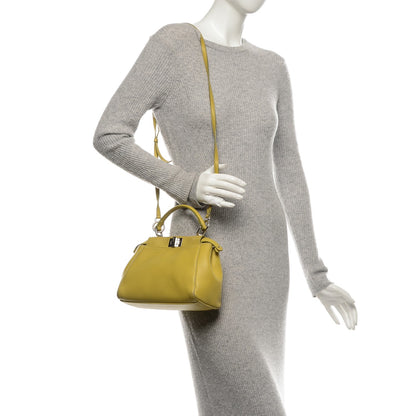 Fendi Nappa Mini Peekaboo Iconic Satchel Lime 2 of 6