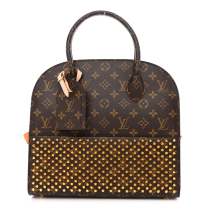 Louis Vuitton Monogram Calf Hair Spikes Iconoclasts Christian Louboutin Tote Red 1 of 9