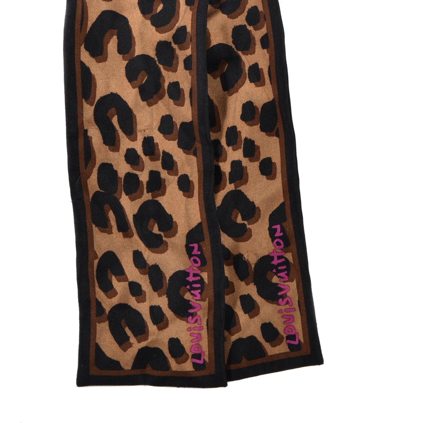 Silk Leopard Bandeau Scarf Marron