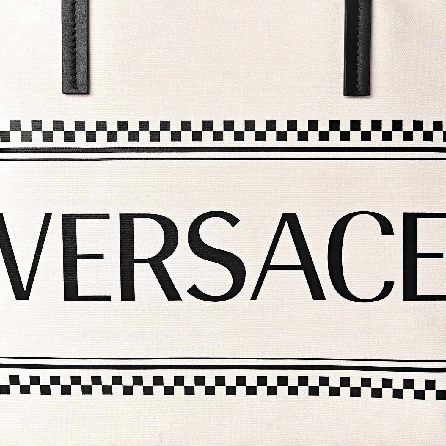 Versace Canvas Logo Tote Black White 8 of 11