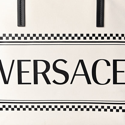 Versace Canvas Logo Tote Black White 8 of 11