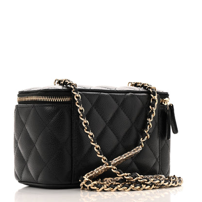 Chanel Caviar Quilted Small Tiny CC Vanity Case With Chain Black 3 of 15