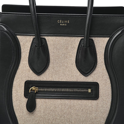 Celine Felt Smooth Calfskin Micro Tri-Color Luggage Brown Black 9 of 9
