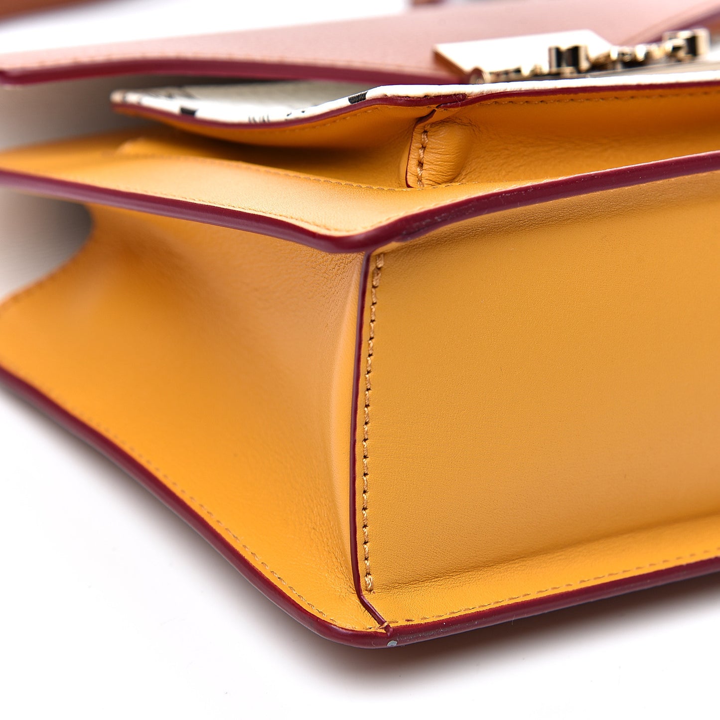 Visetos Small Patricia Satchel Cognac White