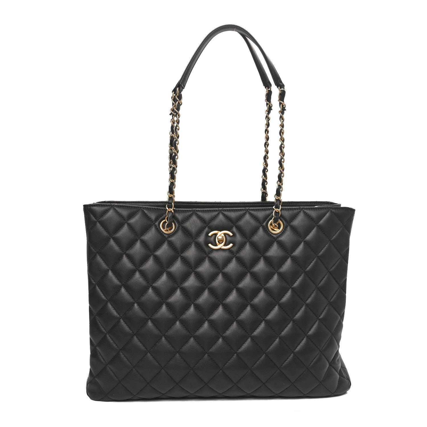 Chanel Calfskin Quilted Large Shopping Tote Black 1 of 10