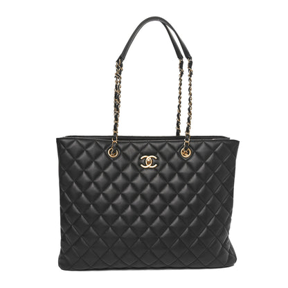 Chanel Calfskin Quilted Large Shopping Tote Black 1 of 10