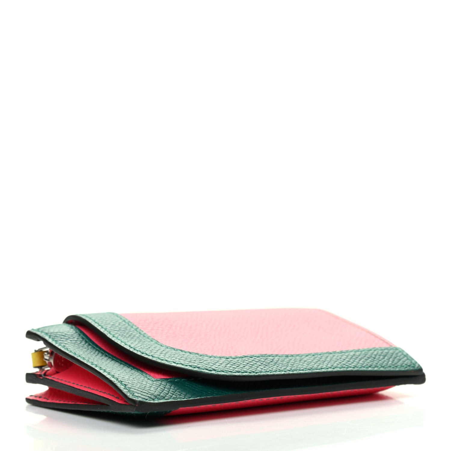 Hermes Epsom Camail Long Wallet Rose Azalee Malachite Lime 4 of 7
