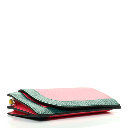 Hermes Epsom Camail Long Wallet Rose Azalee Malachite Lime 4 of 7