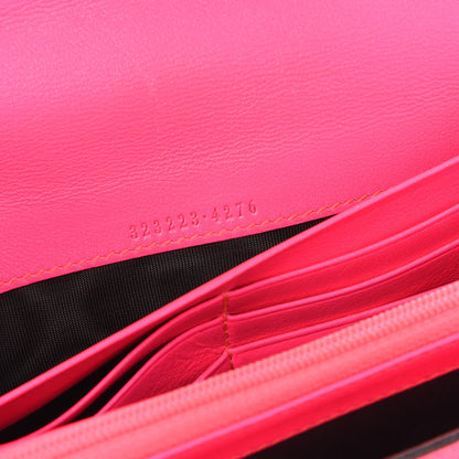 Gucci GG Supreme Monogram Continental Heart Wallet Fluorescent Fuchsia 9 of 12
