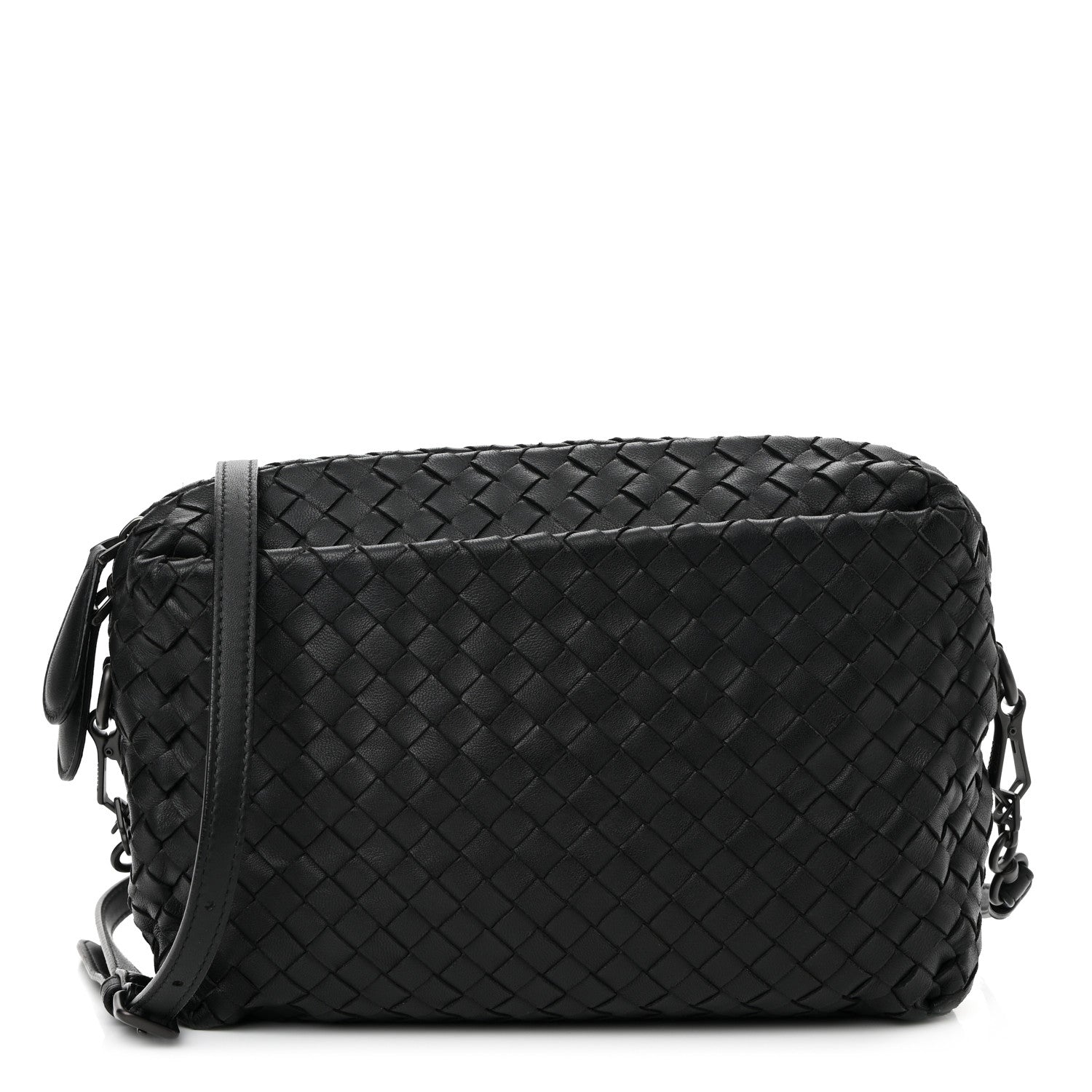 Bottega Veneta Nappa Intrecciato Crossbody Messenger Black 1 of 9