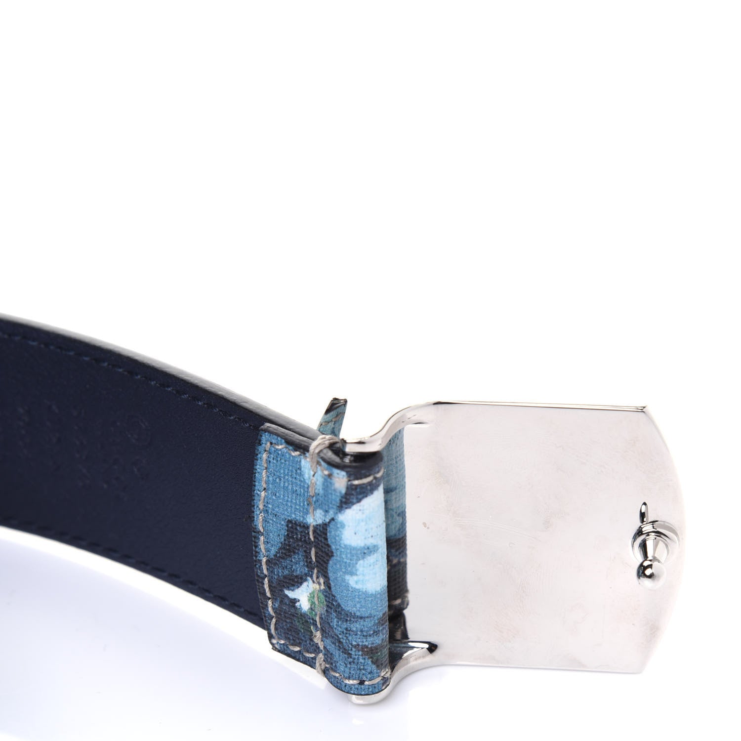 Gucci GG Supreme Monogram Blooms Plaque Belt 90 36 Blue 4 of 7